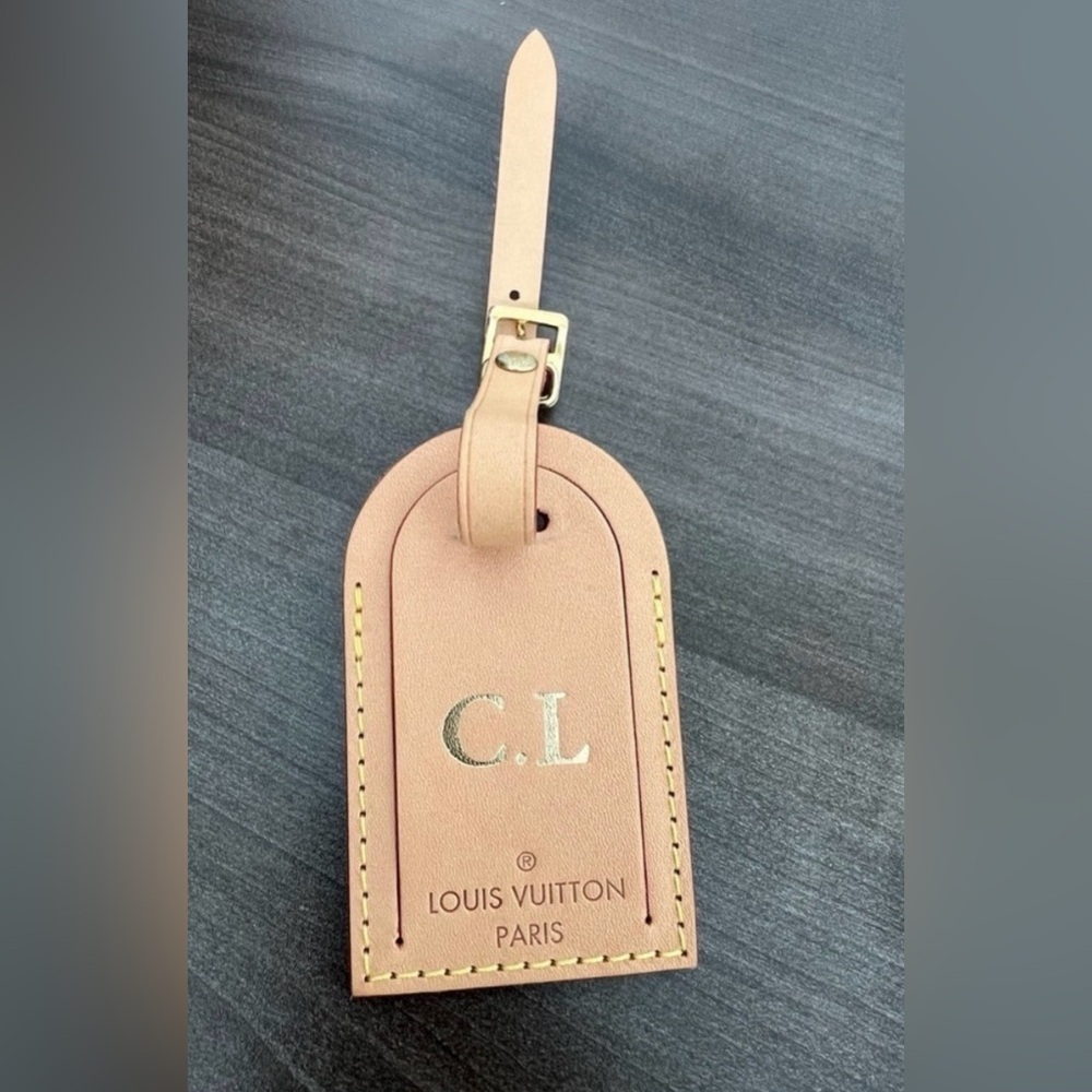 Authentic Louis Vuitton Luggage Tag/Bag Charm Vachetta Leather (Initials “CL”) - Picture 4 of 4